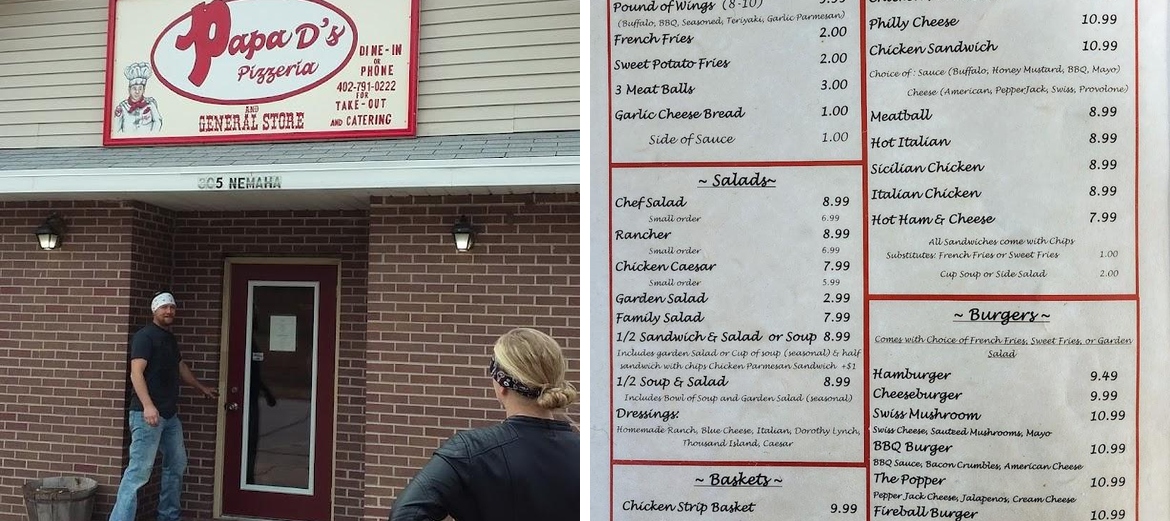 Papa D's Pizzeria Menu